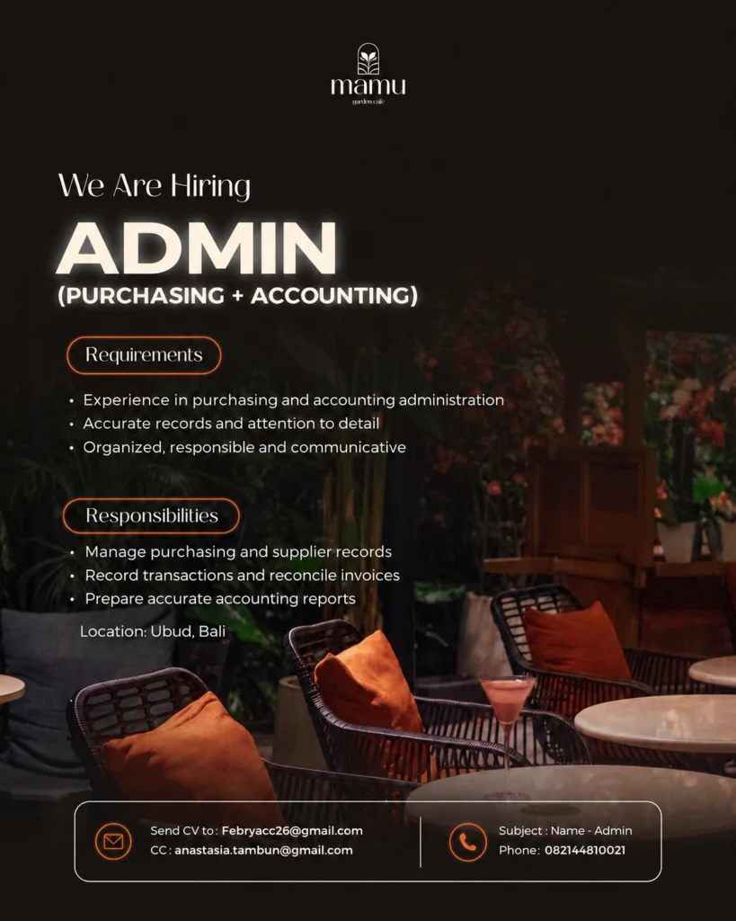 Admin (purchasing + accounting)