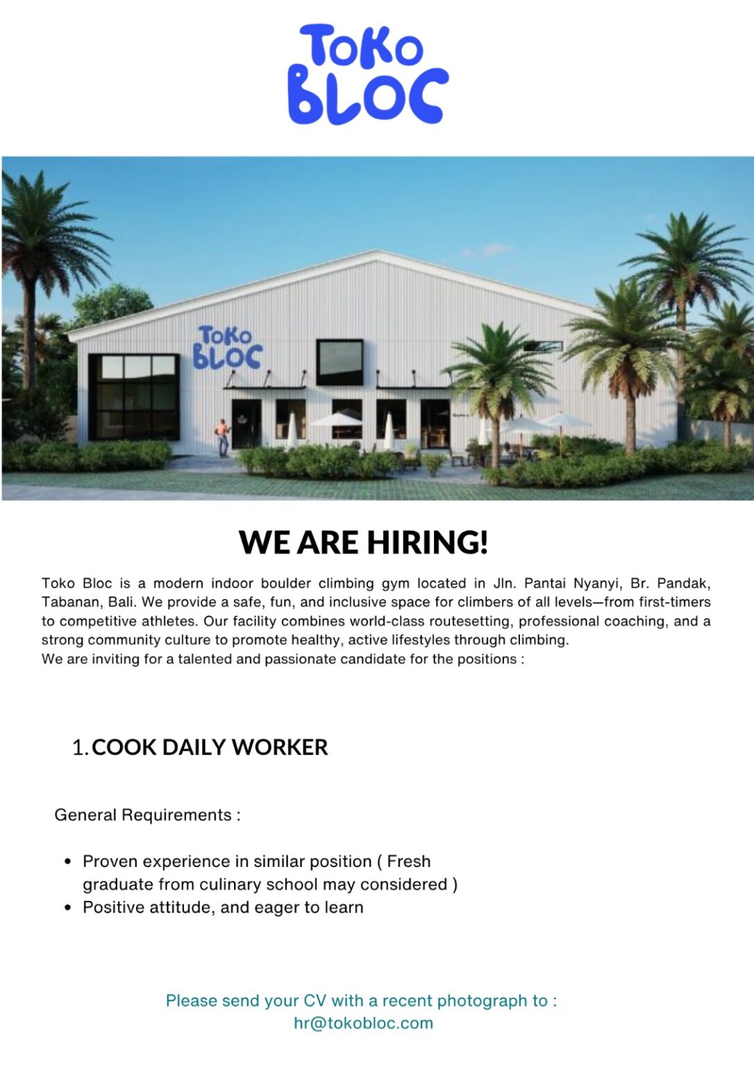 Cv Cook Helper Cook Daily Worker – HHRMA Bali