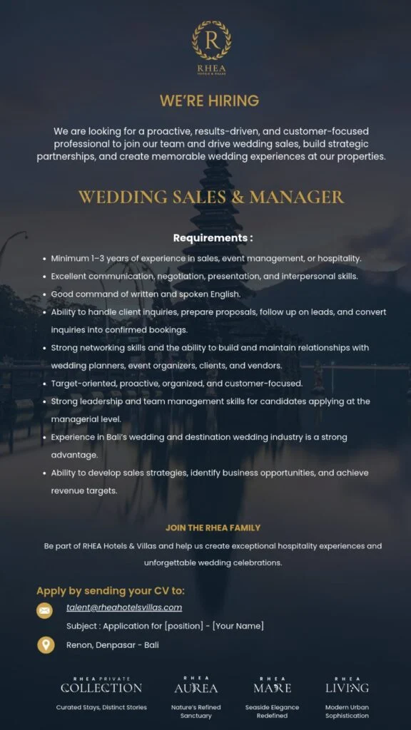 Wedding sales & manager