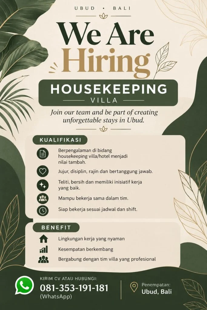 Housekeeping villa
