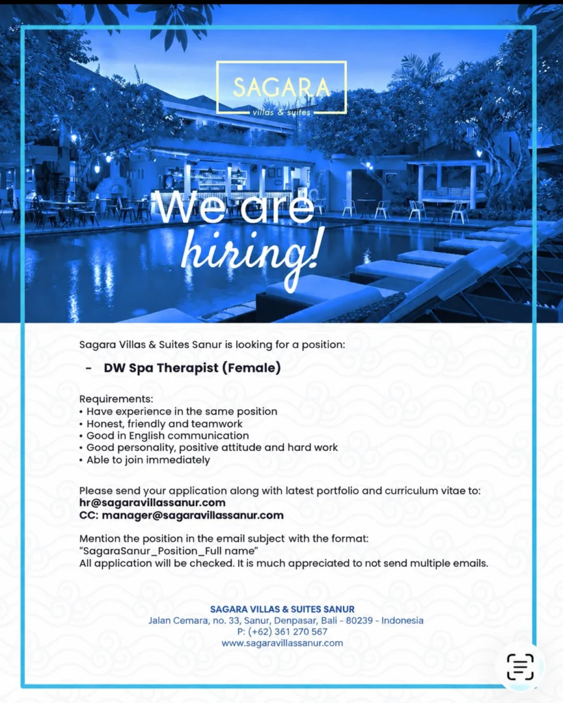 Daily worker spa therapist (female)
